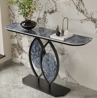 Console d'entrée de luxe en marbre, meuble de couloir, table de hall minimaliste, table de foyer au design artistique créatif, mobilier de salon élégant