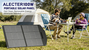 แผงโซลาร์เซลล์แบบพับได้ 100W 18V DC ชนิดโมโนคริสตัลไลน์ซิลิคอน ประสิทธิภาพสูง 23% ได้รับการรับรองมาตรฐาน TUV เครื่องชาร์จพกพาสำหรับใช้งานกลางแจ้งแบบออฟกริด - Product Image 3