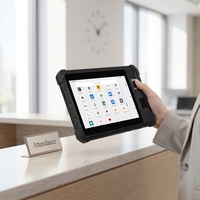 Tableta Robusta de 8 Pulgadas con Android 13.0, Resistente al Agua, Escáner Biométrico de Huellas Dactilares e Iris, Lector de Tarjetas NFC/IC, UHD LF RFID para Control de Asistencia