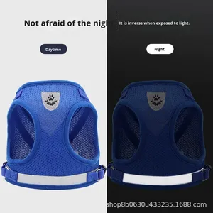 PETLUXE Rompi Reflektif Polyester Bernapas dengan Tali dan <span class=keywords><strong>Harness</strong></span> untuk Ras Kecil/Sedang - Product Image 4