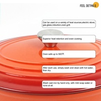 Usine Offre Spéciale Haute Qualité Pots Ensembles Non Bâton Batterie De Cuisine En Émail Fonte Ovale Casserole Avec poignée