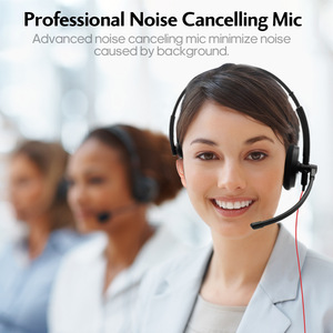 HROEENOI WRHW02 Wired Mono USB Headset with Noise Cancelling Mic, Plug & <b>Play</b> Call <b>Center</b> Headphone with Inline Control - Product Image 4