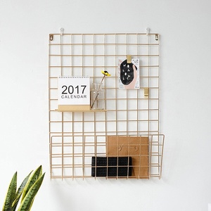 Iron <strong>Wire</strong> Grid <strong>Art</strong> Deco Photo Display Frame Home <strong>Wall</strong> Decor DIY Rack for Postcards Metal Shelf Wedding &amp; Diwali Parties - Product Image 2