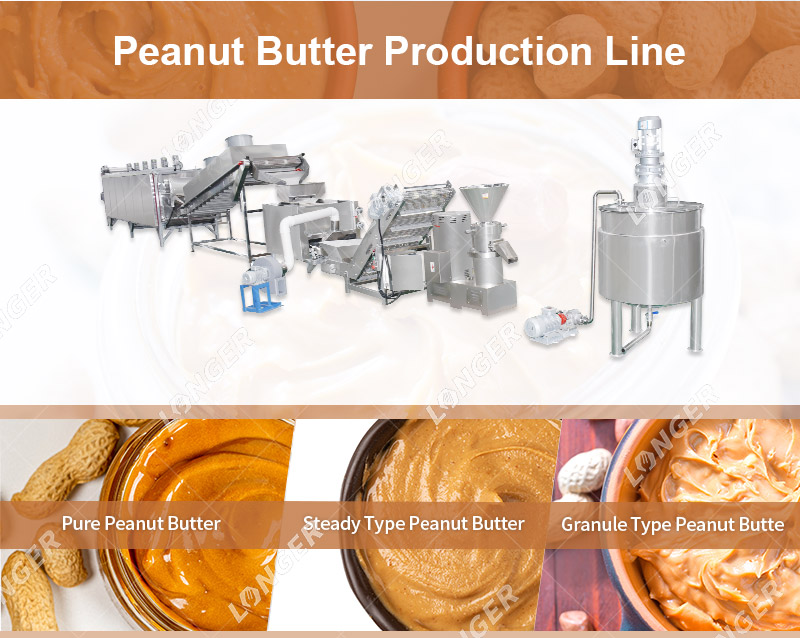 Automatic commercial peanut butter production line for peanut butter