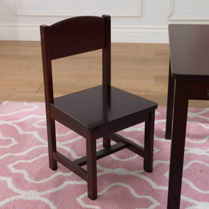 Mesa estilo Farmhouse y 4 sillas - Escritorio de estudio de madera para niños color espresso, muebles infantiles - Product Image 2