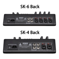 Console de mixage audio numérique professionnelle SK6 avec 24 effets DSP, 6 canaux, carte son intégrée, construction en métal et plastique pour utilisation sur scène