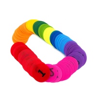 Points de marquage pour tapis de classe, écologiques, autocollants, numérotés, en nylon, personnalisables (couleur/taille), cercles de sol avec attaches auto-agrippantes