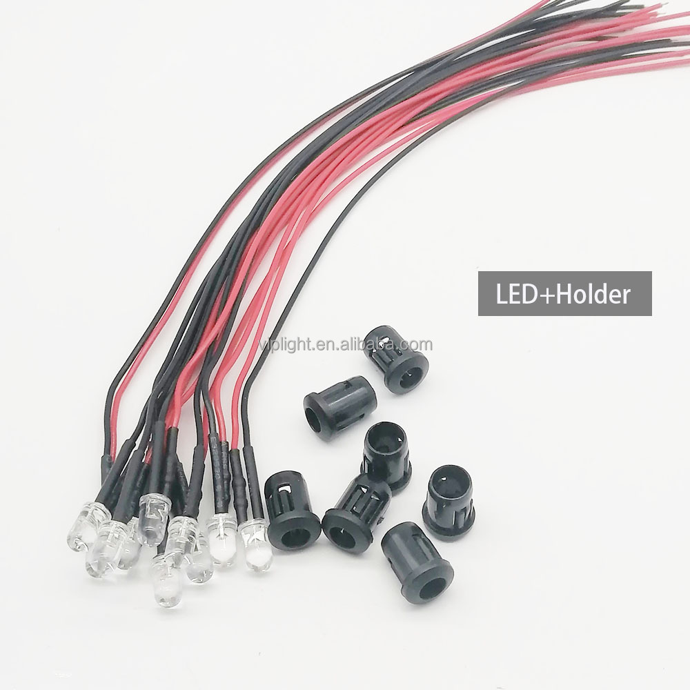 Fafeicy 50Pcs 12V DC 0.06W Flashing LED Indicator Bulbs Pre-Wired Round Head For Automotive Electrical Systems Red - View #10