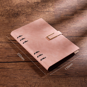 Carpeta <span class=keywords><strong>de</strong></span> anillo <span class=keywords><strong>de</strong></span> cuero PU A5, cuaderno impreso con logo personalizado, planificador suelto con hebilla magnética, venta al por mayor - Product Image 5