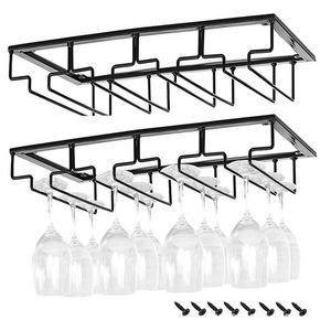 Dropshipping Shopify Soporte para copas de vino debajo del Gabinete Paquete de 2 Soporte para copas de vino Estante para copas de vino - Product Image 5