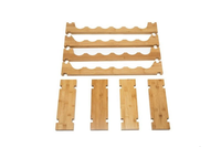 Meuble de rangement pour 12 bouteilles de vin en bambou naturel, design moderne, support à vin en bois, autoportant, empilable, pour comptoir