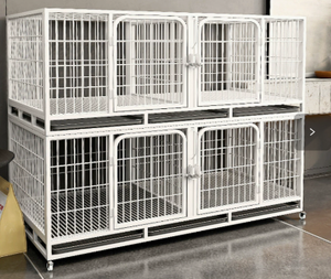 Pet Breeding <strong>Cage</strong> 1-3 Layer XL Iron Mother and Children Design with Partition for Dogs, <strong>Cats</strong>, Rabbits, Etc., White and Black - Product Image 6