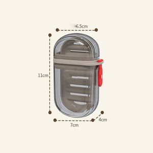 Conteneur à savon portable en plastique avec couvercle, idéal pour les voyages, ensemble de salle de bain, plateau de drainage et porte-savon - Product Image 4