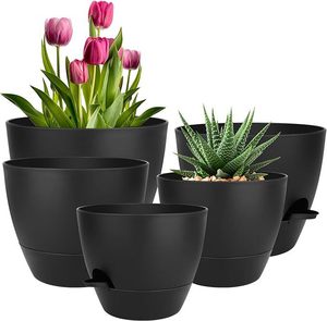 Vente en gros <span class=keywords><strong>de</strong></span> pots <span class=keywords><strong>de</strong></span> fleurs auto-arrosants <span class=keywords><strong>de</strong></span> haute qualité pots <span class=keywords><strong>de</strong></span> fleurs jardinières avec trous <span class=keywords><strong>de</strong></span> drainage et soucoupes - Product Image 4