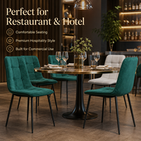 Chaise de salle à manger moderne de luxe en velours, matelassée et capitonnée, design confortable, pour hôtel et restaurant, usage commercial