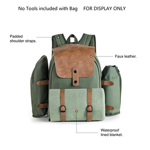 <span class=keywords><strong>Zaino</strong></span> da Picnic di Lusso per 4 Persone in Tela, Impermeabile e Isolato, con 4 Scomparti e Portabottiglie Rimovibile - Product Image 3