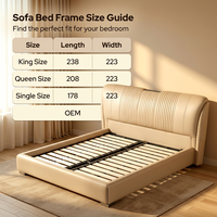 WINMAX Lit Moderne de Luxe en Cuir Véritable Rembourré, Confortable, Taille King/Queen, Cadre en Fer Modulaire Éclairé pour Maison et Hôtel