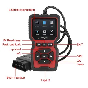 Outil de diagnostic Karadar V519 OBD2, scanner automobile pour la lecture des codes de panne du véhicule, réinitialisation de la préparation I/M et analyse de diagnostic - Product Image 2