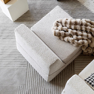 Lazy <b>Sofa</b> Foldable Square <b>Sponge</b> Filled Beanbag Chair <b>For</b> Living Room Bedroom Apartment Leisure Use Milky Color - Product Image 1