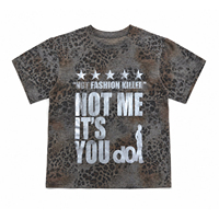 T-shirt vintage slim pour hommes avec motif léopard argenté et logo simple, haute qualité, vente en gros, personnalisable