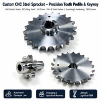 Pignon de transmission en acier allié usiné CNC sur mesure, haute précision, traité thermiquement, 0,01 mm, équipement industriel