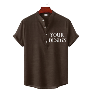 Trống Mens Thời Trang Nửa Polo T Áo Sơ Mi Tùy Chỉnh Phun In Ấn Giản Dị Áo Phông Với Logo Biểu Tượng Tùy Chỉnh In In Mô Hình Dệt Kim - Product Image 2