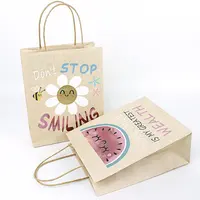 Benutzer definierte Ihr eigenes Logo Shopping Verpackung Glitter Kraft Brown Papier Kleine Menge Mini Weihnachts geschenk Taschen mit Griffen