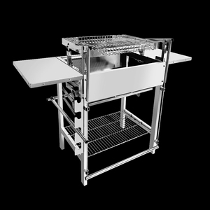 Barbecue portable rotatif en acier inoxydable avec plateau à charbon réglable et design à rotation pour la maison, la cuisine, l'extérieur et le camping - Product Image 2