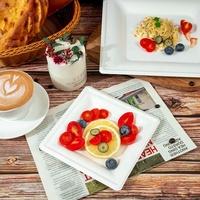 Assiette carrée de canne à sucre 6 8 10 pouces assiette de bagasse jetable compostable pour hôtel fête restaurant cafétéria