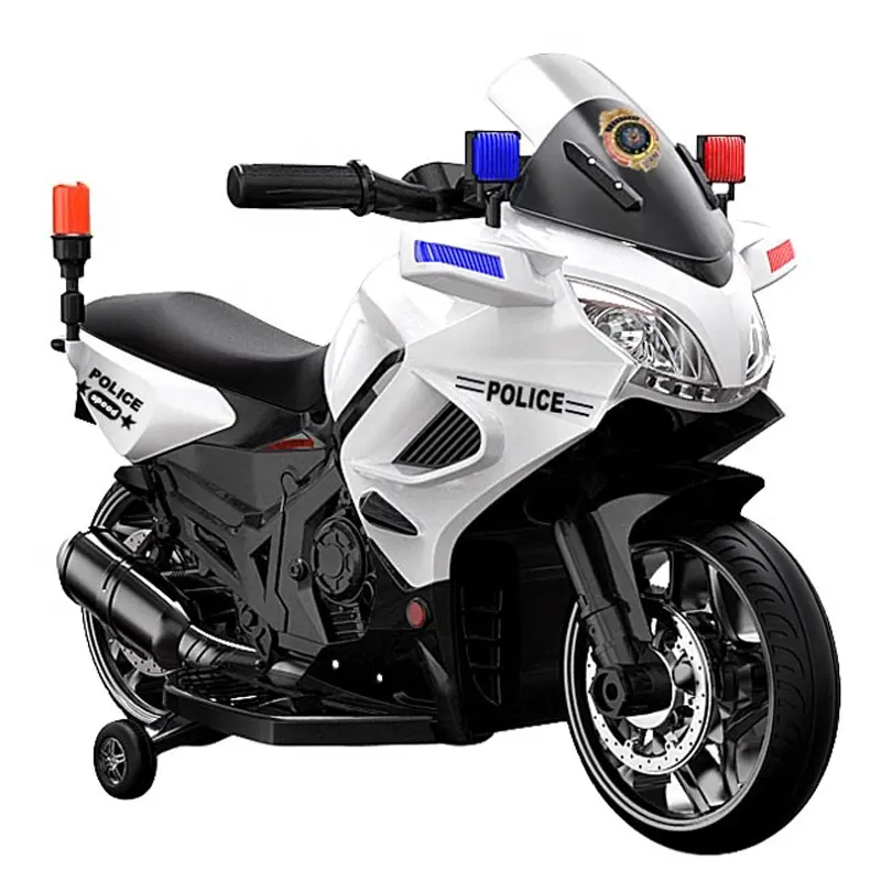 Cheap price children electric motorcycle police motorbike for kids with LED light