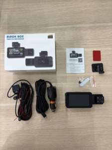 Nuova Dashcam con Schermo IPS da 3 Pollici e Telecamere Auto Anteriore e Posteriore Grandangolari a 360 Gradi con Obiettivo 3.0 a Sinistra per Visione Notturna - Product Image 2