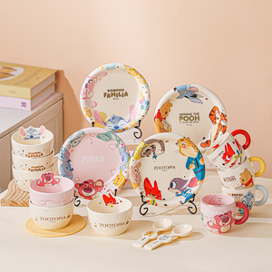 Juego de Vajilla de Cerámica de Lujo <span class=keywords><strong>Disney</strong></span> Solo, con Diseño de Anime y Dibujos Animados, Apto para Lavavajillas, Portátil, en Caja de Regalo, Plato y Tazón de <span class=keywords><strong>Porcelana</strong></span> - Product Image 2