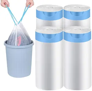 Biyobozunur çöp tenekesi gömlekleri çöp torbası İpli çanta kullanımı 100% Composatble Cornstarch çöp plastik ev 20L 30L paketi