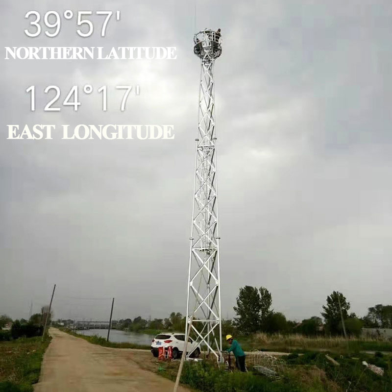 Communication Lattice telecom tower 3 Legs Galvanized Steel Tube Self Support 2