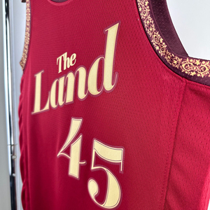 Ventes en gros personnalisées Cleveland Cavaliers # 23 # 2 # 45 # Maillot de basketball 10 25 Season City Edition en maille poly unisexe adulte transfrontalier - Product Image 2