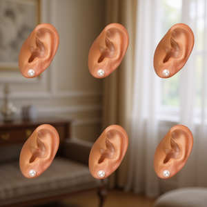 Orecchini a perno con perle finte ovali bianche da 6 mm, gioielli classici da donna per l'uso quotidiano - Product Image 2