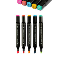 80 Couleurs Écologique Double Tête Double Pointe Permanente Noir pour Marqueur Tactile Set pour l'Art