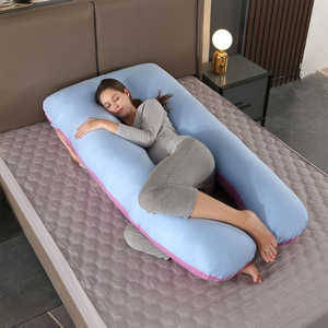 Oreiller en forme <span class=keywords><strong>de</strong></span> U pour femme enceinte avec <span class=keywords><strong>grand</strong></span> <span class=keywords><strong>coussin</strong></span> en coton PP et soutien lombaire lavable - Product Image 6
