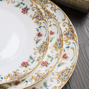 ชุดเครื่องใช้บนโต๊ะอาหารเซรามิกจีนสำหรับงานแต่งงานขอบสีน้ำเงินเข้มชุดรับประทาน<span class=keywords><strong>อาหาร</strong></span>ที่บ้านถาดพาสต้าสลัดสุดหรูของขวัญที่บ้าน - Product Image 4