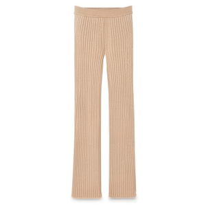 Women's Comfortable Winter Wide Leg Knitted <b>Trousers</b> <b>Elastic</b> <b>Waist</b> Sweater Pants - Product Image 3