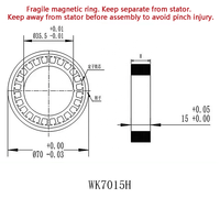 Moteur à couple à rotor externe à arbre creux WK7015H 24-36V 0.75Nm 2200RPM pour bras robotique, exosquelette et systèmes d'automatisation pour dispositifs de bras