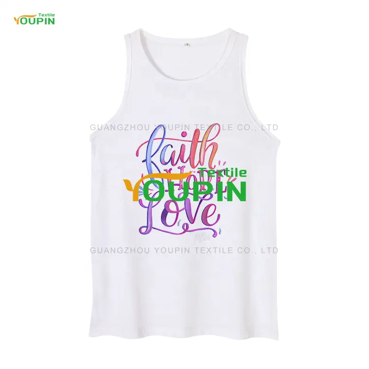 Heat Transfer Sublimation Plain White Women Vest Blank Polyester Crop Tank Tops For Ladies