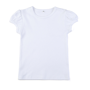 2026 Boutique <span class=keywords><strong>maglietta</strong></span> personalizzata con maniche a sbuffo in cotone 100% bianco t-Shirt estive da bambina t-Shirt - Product Image 2