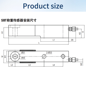 สำหรับโหลดเซลล์แบบจุดเดียว SBT 0.3T/0.5T/1T/2T/3T/5T SBT โหลดเซลล์แบบจุดเดียว SBT - Product Image 3