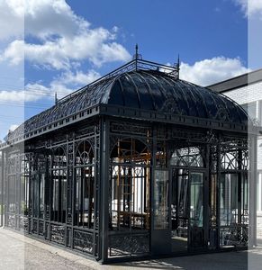 Gazebo <span class=keywords><strong>en</strong></span> <span class=keywords><strong>fer</strong></span> forgé durable Pergola <span class=keywords><strong>en</strong></span> métal Serre de pavillon de jardin extérieur Serre victorienne - Product Image 4