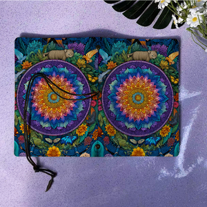 Carnet de notes A6 fait à la main de style vintage 80 feuilles pour les professionnels avec <span class=keywords><strong>Mandala</strong></span> <span class=keywords><strong>chat</strong></span> oiseaux papillons Flowe - Product Image 6