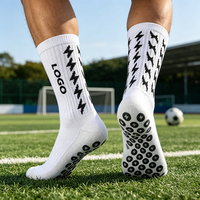 Chaussettes de football antidérapantes respirantes avec grip sous le pied, chaussettes de sport antidérapantes unisexes, chaussettes de football à logo personnalisé