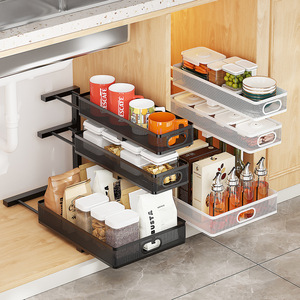 Étagère de <span class=keywords><strong>rangement</strong></span> pour évier de <span class=keywords><strong>cuisine</strong></span> YOTO, sur pied, pour assaisonnements, <span class=keywords><strong>meuble</strong></span> de <span class=keywords><strong>rangement</strong></span> multifonctionnel à trois niveaux en métal pour la maison - Product Image 4