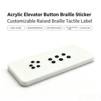 Autocollant en braille pour bouton d'ascenseur en acrylique, étiquette tactile en relief personnalisable pour signalétique publique accessible