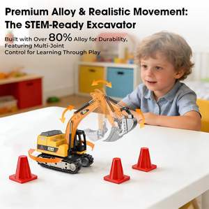 Mini-excavatrice RC 12 canaux haute performance en alliage EPT 1:64 pour l'apprentissage STEM et la programmation - Product Image 4